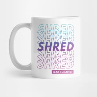 Shred Lead Guitarist Repeated Text Purple Gradient Mug